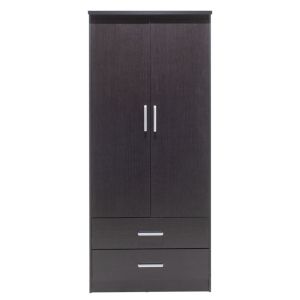 Olympus wardrobe with 2 doors and drawers, wenge color