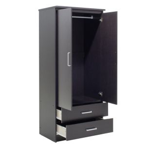 Olympus wardrobe with 2 doors and drawers, wenge color