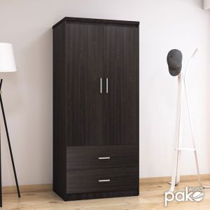 Olympus wardrobe with 2 doors and drawers, wenge color