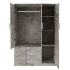 Гардероб Olympus с 3 врати и чекмеджета+огледало цвят антрацит 120x57x183