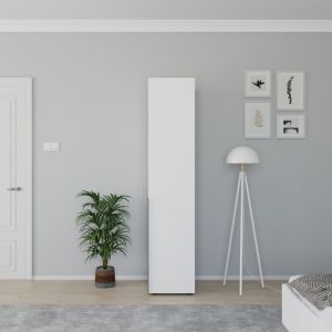 Oryana wardrobe with shelves in white diamond shade 45x62x210cm