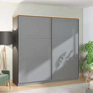 Wardrobe Valencia 220 Gray-artisan Oak-gray Mat 220*62.5*214cm