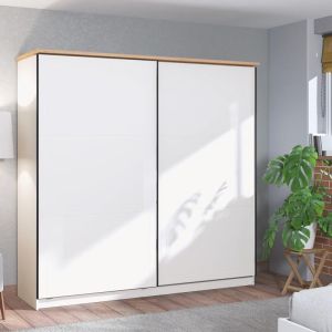 Wardrobe Valencia 220 White-artisan Oak-white Mat 220*62.5*214cm