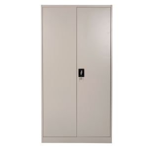 METALLIC WARDROBE HM5959.01 2-WING WITH 5 STORAGE SPACE LIGHT GREY 90Χ40Χ180Hcm.