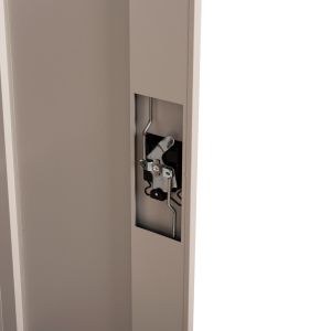 METALLIC WARDROBE HM5959.01 2-WING WITH 5 STORAGE SPACE LIGHT GREY 90Χ40Χ180Hcm.