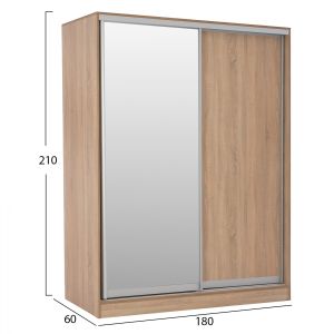 Wardrobe with 2 sliding doors and mirror Hm2437