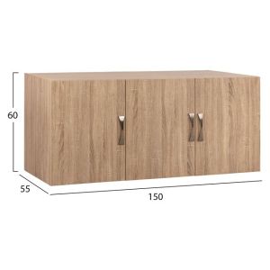 Wardrobe with 3 doors Carly In Sonoma Color 150x55x60 Hm385.02
