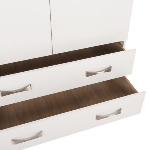 Гардероб с 3 врати и 2 чекмеджета Carly Hm384,05 бял цвят 150x55χ180hcm
