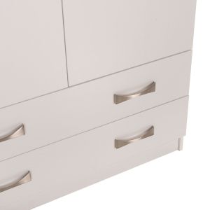 Гардероб с 3 врати и 2 чекмеджета Carly Hm384,05 бял цвят 150x55χ180hcm