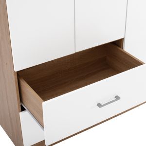Wardrobe with 3 doors and 2 drawers Hm340.06 sonoma color/white 89x42.5x181cm