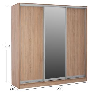 Wardrobe with 3 sliding doors and mirror Hm2435