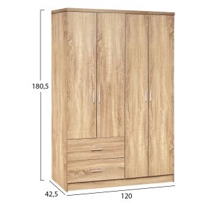 Wardrobe with 4 doors Hm339.02 sonoma color 120x42x181