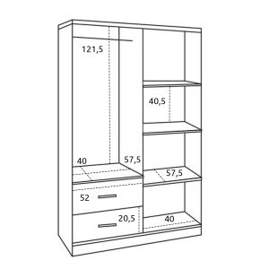 Wardrobe with 4 doors Hm339.02 sonoma color 120x42x181