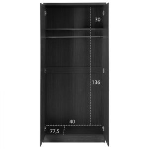 Wardrobe with two doors Zebrano 80x42x181 Hm368.01