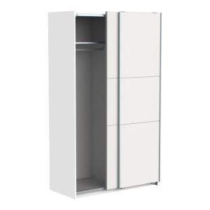 Гардероб с две плъзгащи се врати Kawen бял 116.5x60x203см