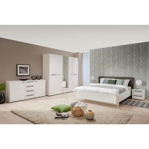 Wardrobe with mirror Ksanti 5k1o White-white Lacquer 223.5*55.5*206