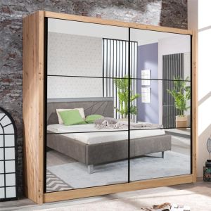 Wardrobe with mirror Navara 215 2 Og Artisan Oak 213x60x215.5