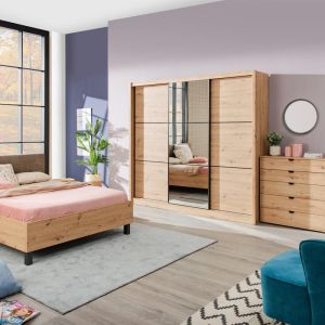 Wardrobe with mirror Navara 245 Og Artisan Oak 242x60x215.5
