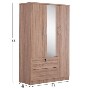 Гардероб с огледало и рафтове Jarry Hm2485.11 меламин в дъб сонама 119x48x183hcm.