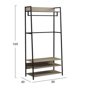 Гардероб с отворен достъп Aranja HM18084 метал-меламин 84x40x169hcm.