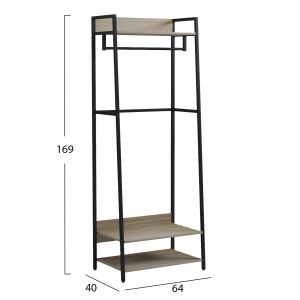 Гардероб с отворен достъп Aranja Hm18085 метал-меламин 64x40x169hcm.