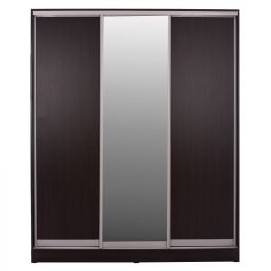 Wardrobe with sliding doors Adler in wenge color with mirror 183x60x220cm Hm2461,02
