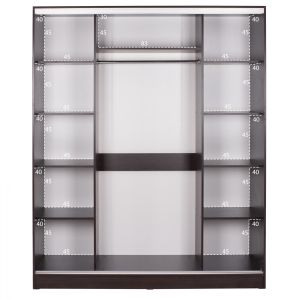 Wardrobe with sliding doors Adler in wenge color with mirror 183x60x220cm Hm2461,02