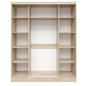 Wardrobe with sliding doors Adler in sonoma color with mirror 183x60x220cm Hm2461,01