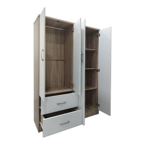 Гардероб с четири врати и 2 чекмеджета Lego в цвят Sonoma-white 120.5x42x181см