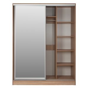 Wardrobe with sliding doors and mirror, sonoma color Hm2434 160x60x210cm