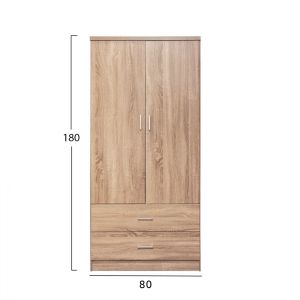 Wardrobe with 2 doors 80x42x181 sonoma color Hm338.02