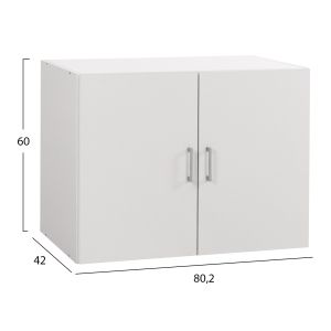 Upper cabinet for 2-chamber wardrobe Jaslyn, melamine in white 80.2x42x60cm (HM350.05)