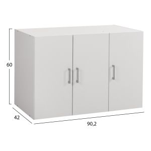 Upper cabinet for 3-chamber wardrobe Alivia, melamine in white 90.2x42x60cm (HM351.05)