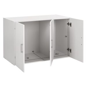 Upper cabinet for 3-chamber wardrobe Alivia, melamine in white 90.2x42x60cm (HM351.05)