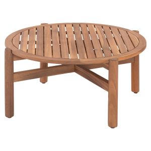Garden round coffee table Sanji Hm6228 tropical acacia solid wood in natural color Φ86x41.5hcm