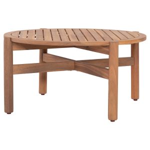 Garden round coffee table Sanji Hm6228 tropical acacia solid wood in natural color Φ86x41.5hcm