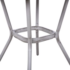 Garden aluminum table 70x70x76 Hm5568.01 white patina with glass top