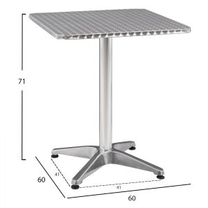 Garden aluminum table Frodo 60x60x72cm 4legs Hm5016