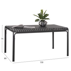 Garden aluminum table Rachel Hm6339.01 gray color 150x80x75cm.
