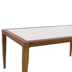 Garden aluminum table with glass top 100x58x46 Hm5551,01