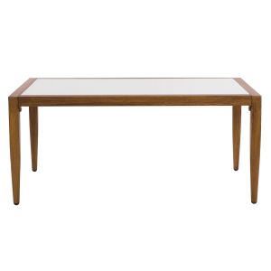 Garden aluminum table with glass top 100x58x46 Hm5551,01
