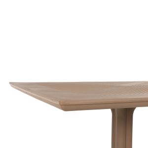 Square garden table made of polypropylene Lunar cappuccino 80x80x75cm Hm5930,14