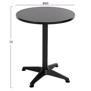 Garden round table Goss aluminum black D60x70cm Hm5974,01