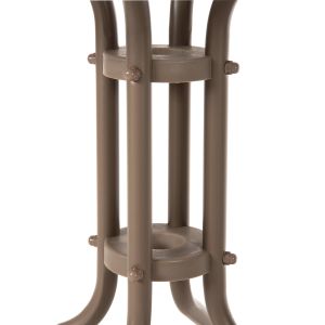 Garden round table Lima metal champagne, glass top D60x70cm Hm5079,04