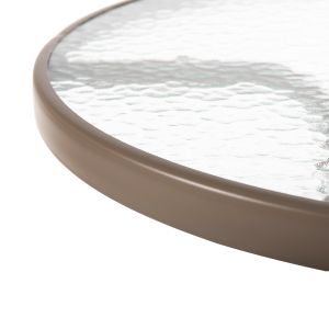 Garden round table Lima metal champagne, glass top D60x70cm Hm5079,04