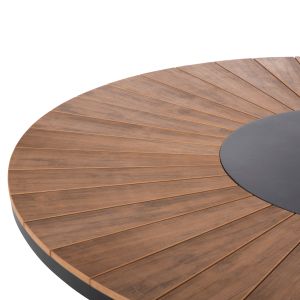 Garden round table Moril aluminum anthracite, natural color polywood D120cm Hm6041,01