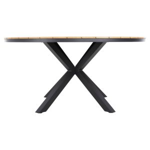 Garden round table Moril aluminum anthracite, natural color polywood D150cm Hm6042,01
