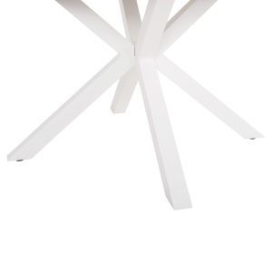 Garden round table Moril white aluminum, natural color polywood D120cm Hm6041,02