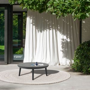Garden round coffee table Zodiac Sm6214.01 gray aluminum surface from 3d print - Φ60x28hcm.