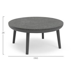 Garden round coffee table Zodiac Sm6214.01 gray aluminum surface from 3d print - Φ60x28hcm.